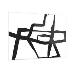 Tablou pe sticlă - Construcție în alb și negru - 100x70 cm