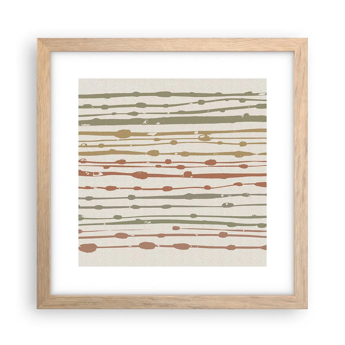 Poster în ramă de stejar deschis - Notația culorilor muzicale - 30x30 cm