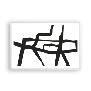 Poster în ramă albă - Construcție în alb și negru - 91x61 cm