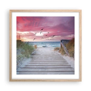 Poster în ramă de stejar deschis - Impresie baltică - 50x50 cm