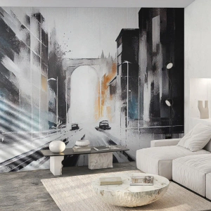 Tapet Premium Canvas - Studiu de oraș: arhitectură și mișcare - Arhitectură, Peisaj, Stradă - 250x175 cm