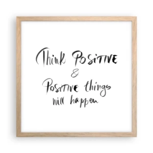 Poster în ramă de stejar deschis - Cum să trăim bine? - 40x40 cm