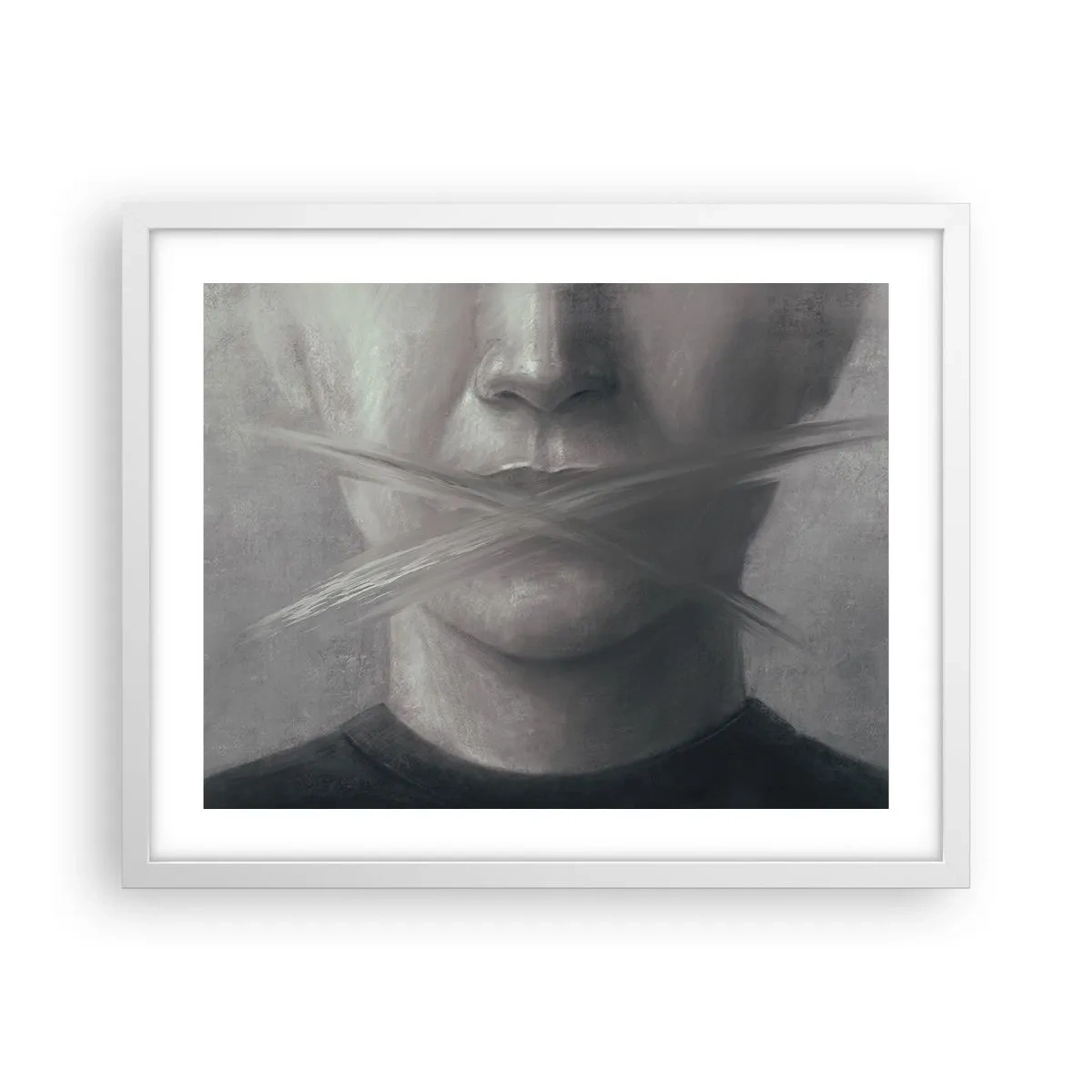 Poster în ramă albă - Nici un cuvânt - 50x40 cm