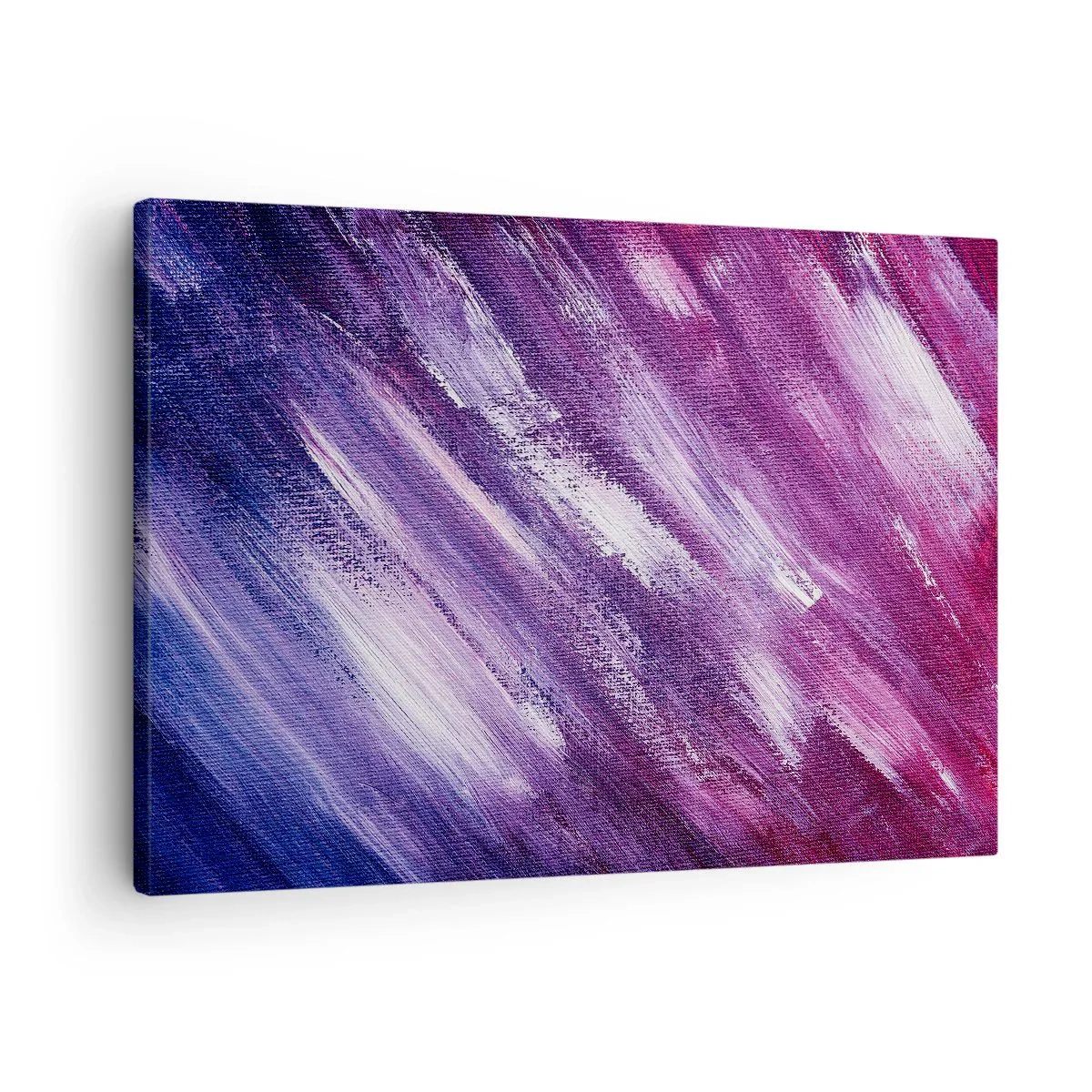 Tablou pe pânză Canvas - Pensule abstracte în nuanțe de violet și roz - 70x50cm - Când bate vântul însorit - Decorațiune modernă pentru perete pentru living și dormitor ARTTOR