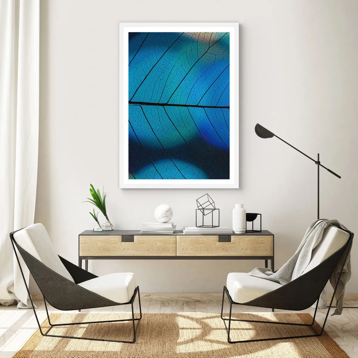 Poster în ramă albă - Construcție de finețe - 50x70 cm