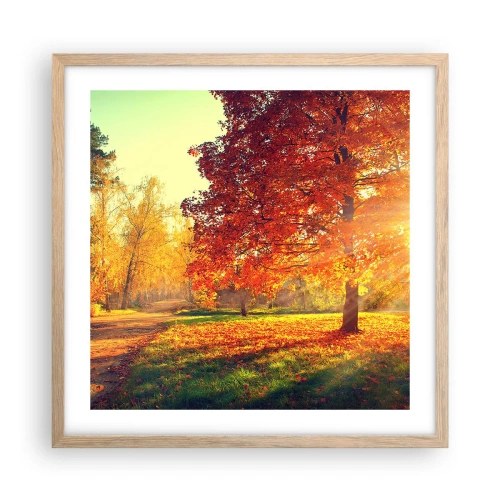 Poster în ramă de stejar deschis - Roșcatul este frumos - 50x50 cm