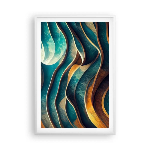 Poster în ramă albă - Meandre de albastru - 61x91 cm