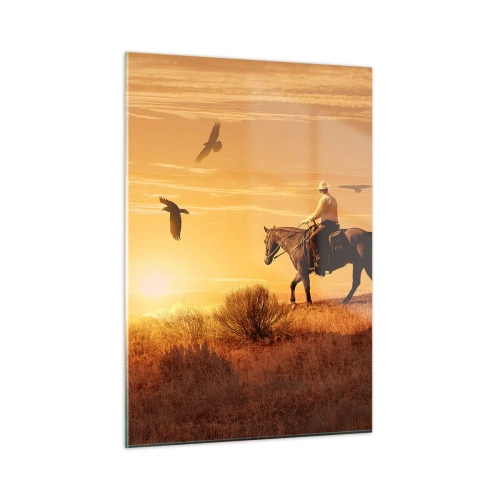 Tablou pe sticlă - Singur peste prerie - 50x70 cm