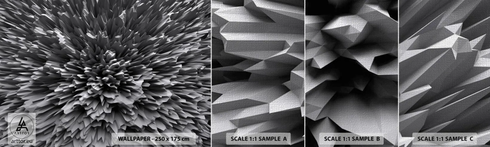 Mostră tapet Premium Canvas - Mai ascuțit nu se poate - 3D, Modern, Tridimensional - 100x30 cm