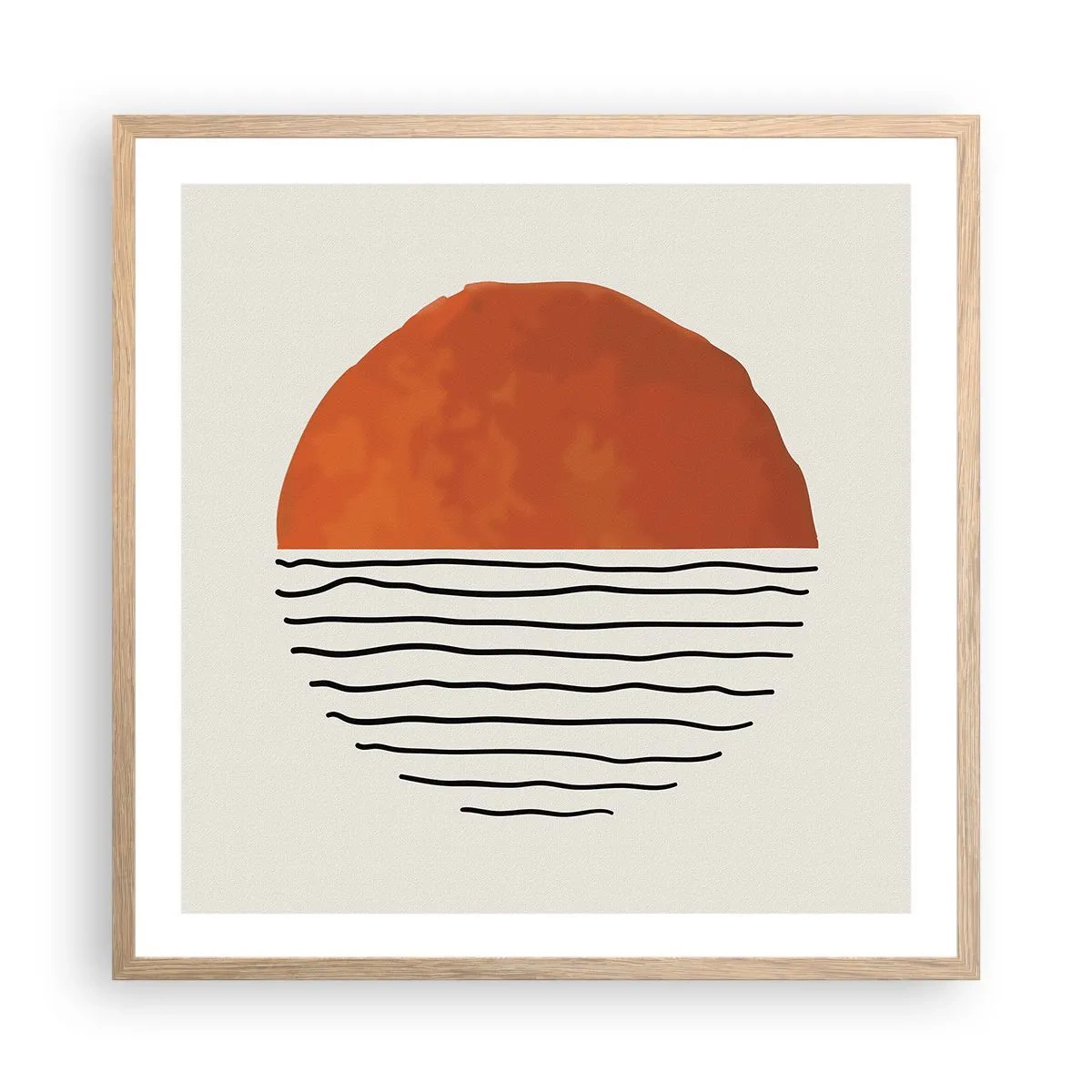 Poster în ramă de stejar deschis - În stil japonez - 60x60 cm