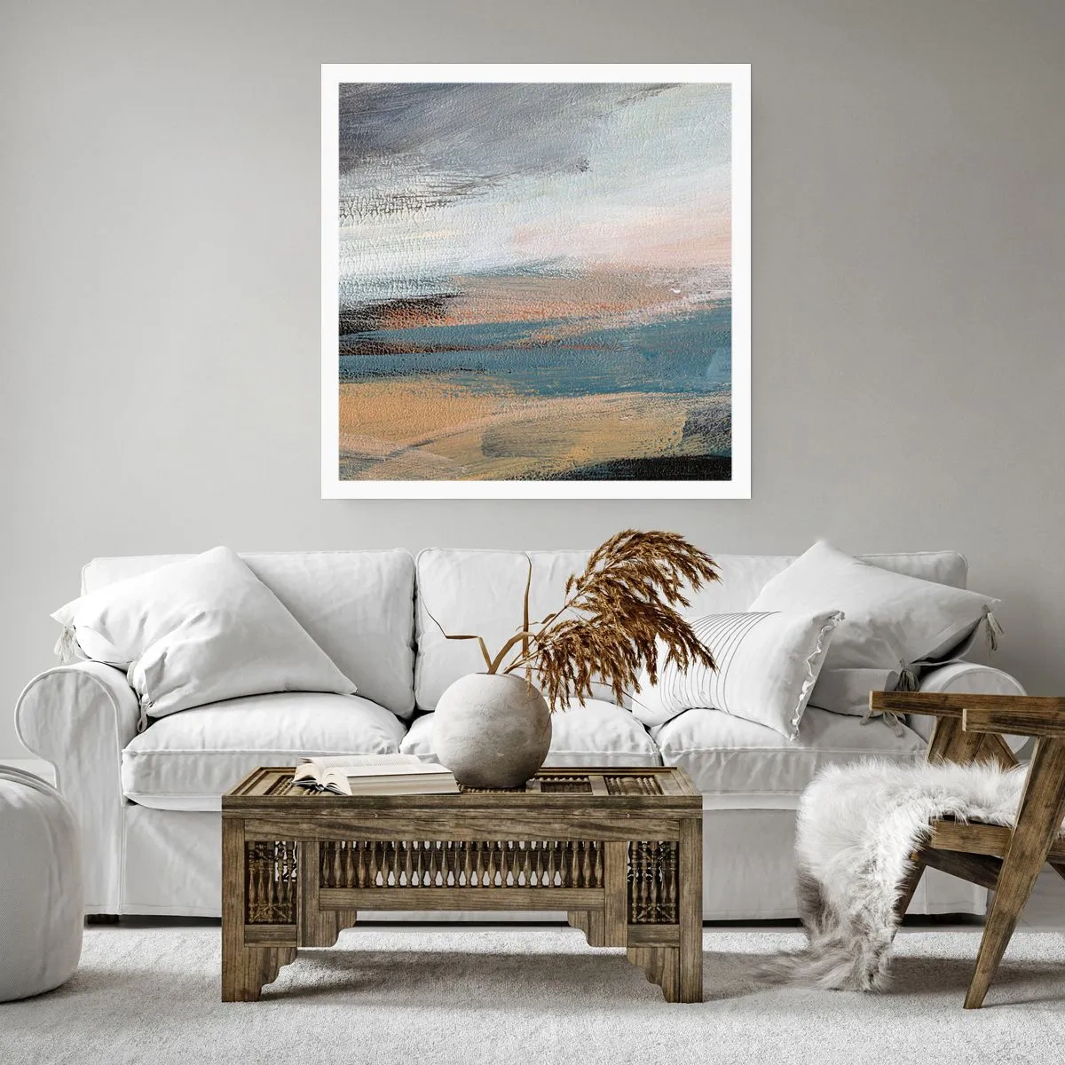 Poster - Abstracție: peisaj nordic - 40x40 cm