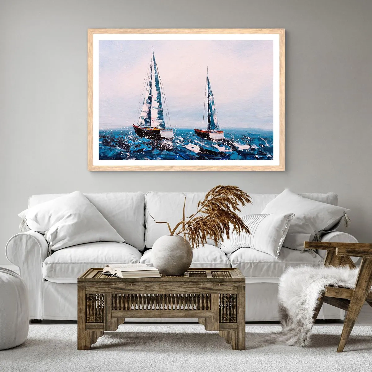 Poster în ramă de stejar deschis - Frăția vântului - 91x61 cm