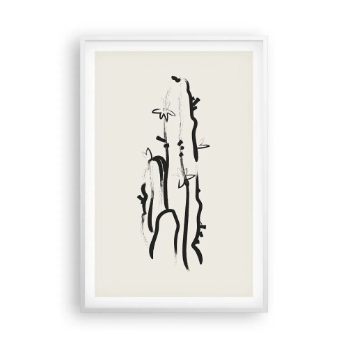 Poster în ramă albă - Floare de plante medicinale - 61x91 cm