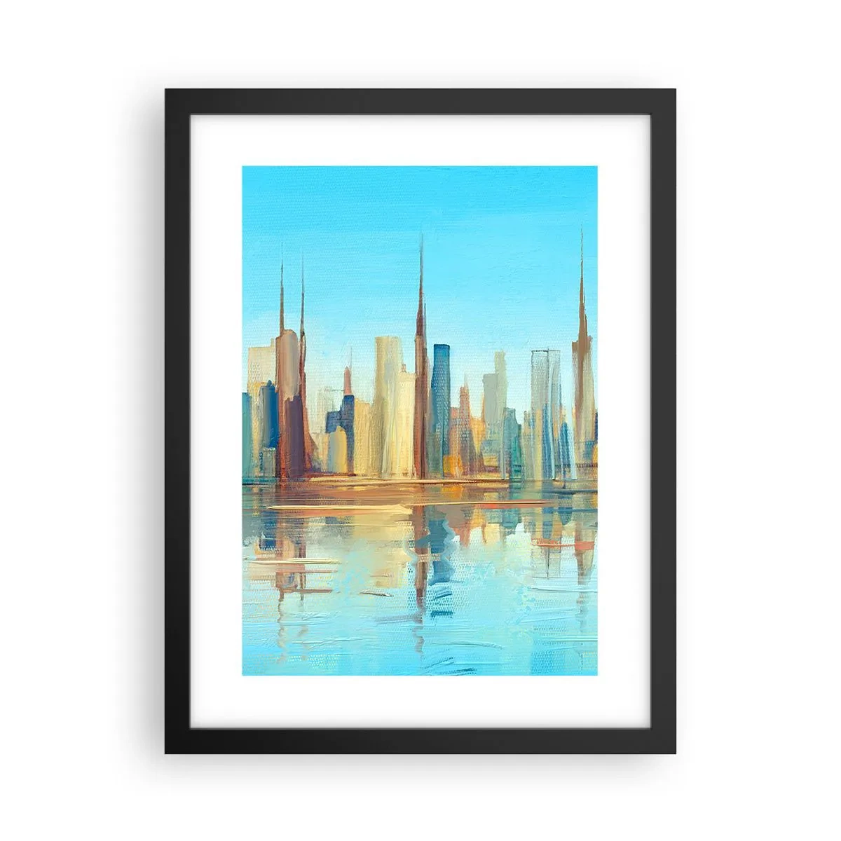 Poster în ramă neagră - Metropola însorită - 30x40 cm