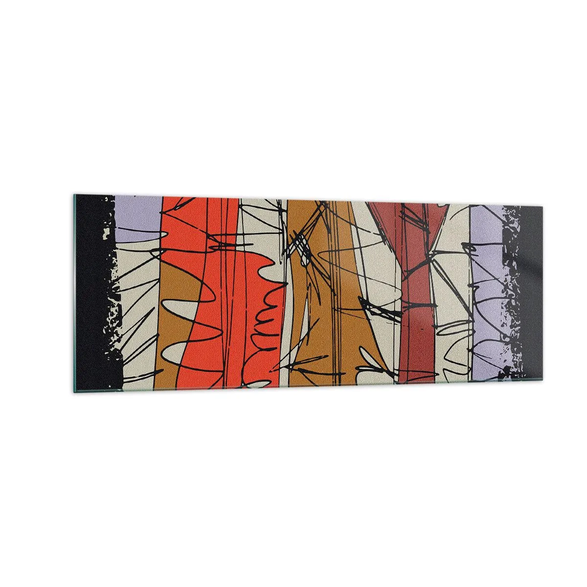 Tablou pe sticlă - Compoziție spontană - 140x50 cm