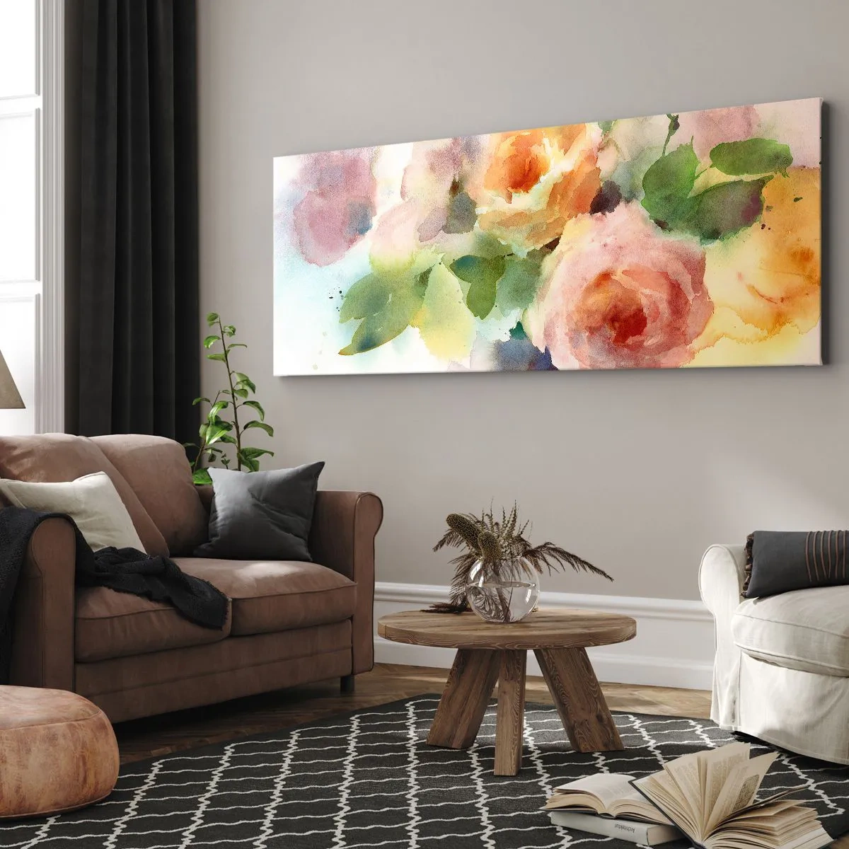 Tablou pe pânză - Delicat ca o acuarelă - 100x40 cm