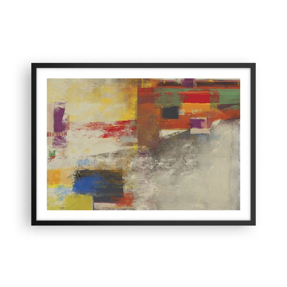 Poster în ramă neagră - Geometria culorilor - 70x50 cm