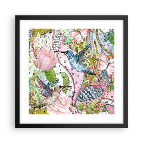 Poster în ramă neagră - Încurcat în viță de vie - 40x40 cm