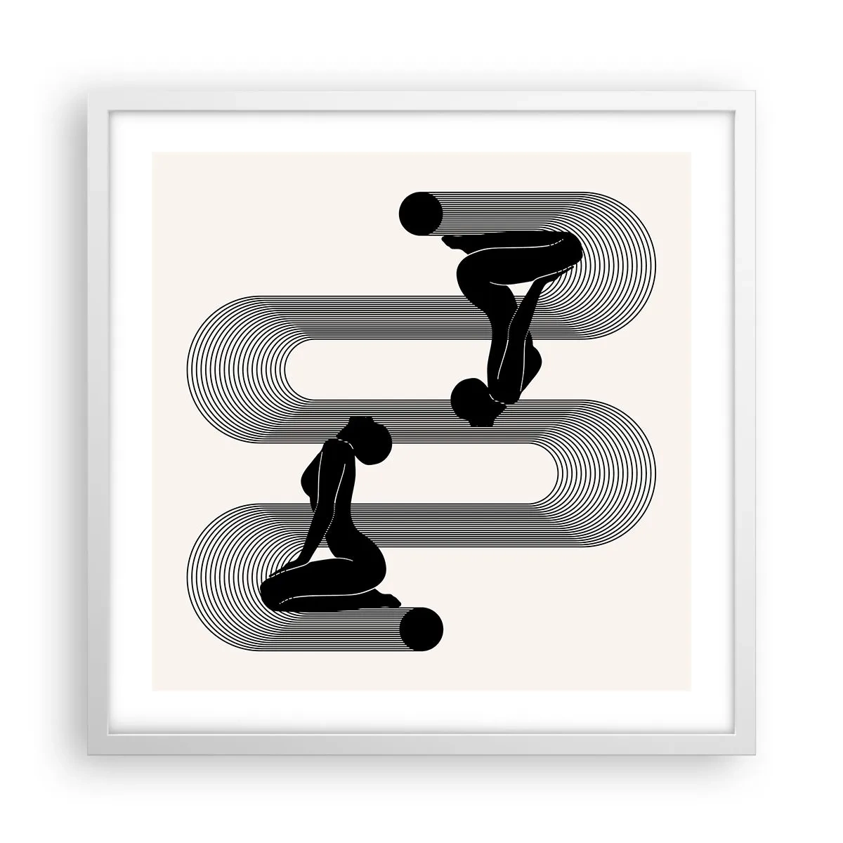 Poster în ramă albă - Simetrie senzuală - 50x50 cm