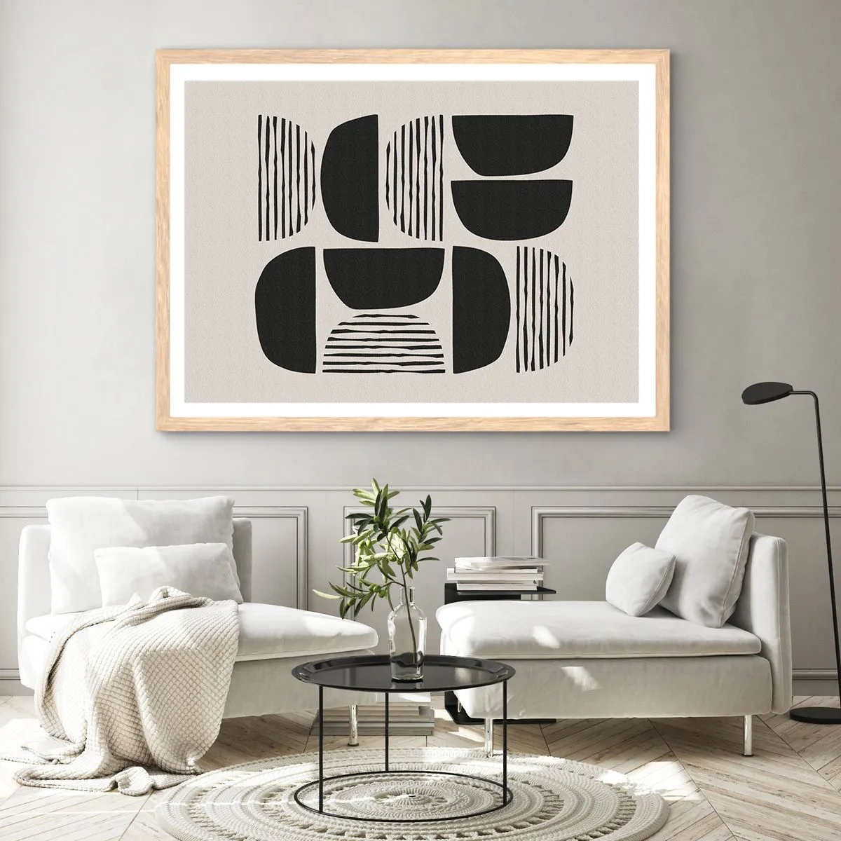 Poster în ramă de stejar deschis - Jumătăți necomplete - 50x40 cm