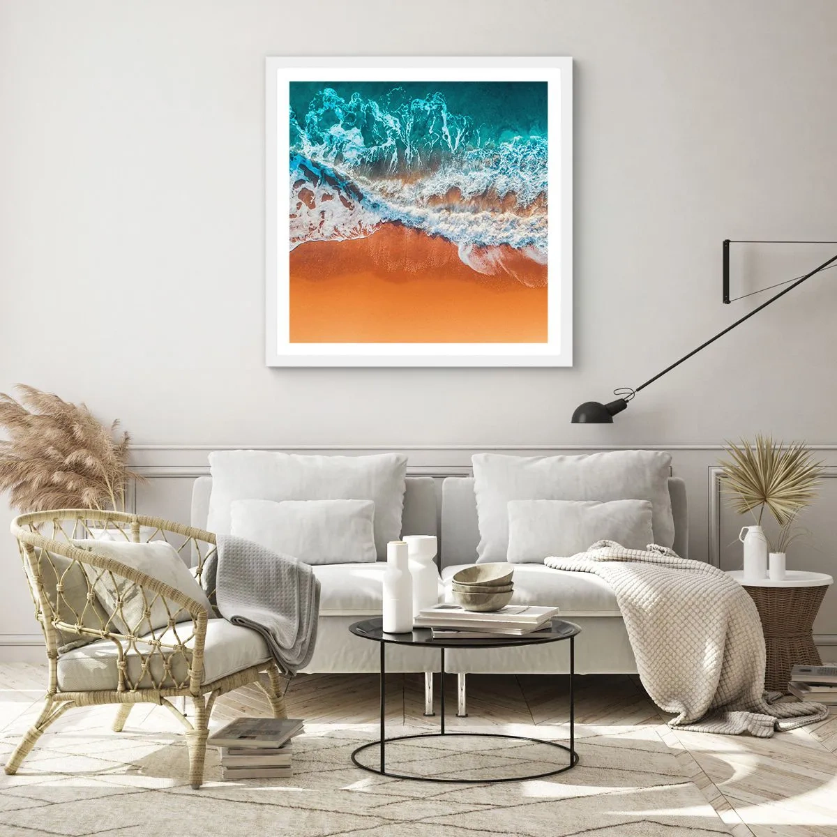 Poster în ramă albă - Întotdeauna în tandem - 40x40 cm