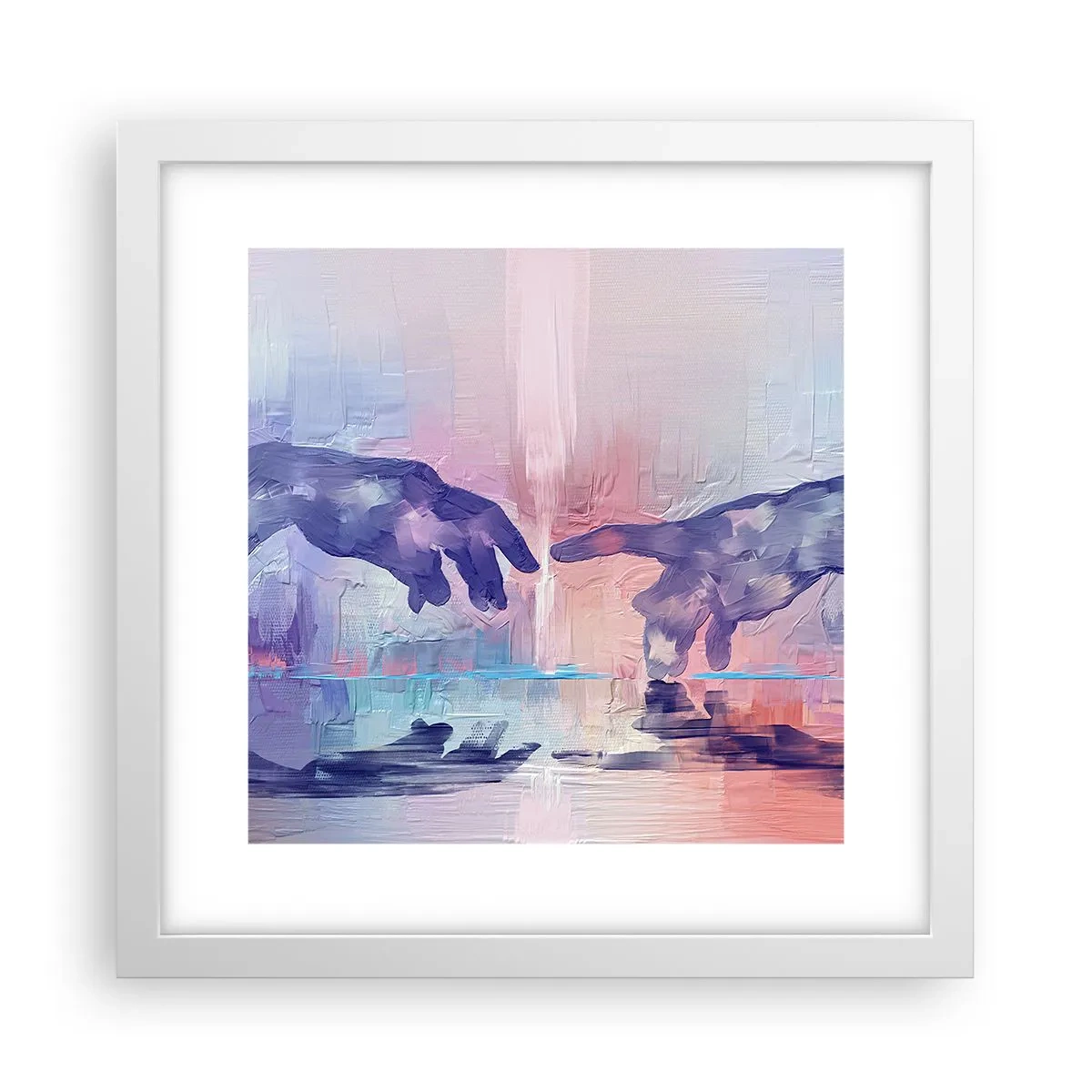 Poster în ramă albă - Scânteia divină a vieții - 30x30 cm