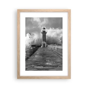 Poster în ramă de stejar deschis - Fără frică  - 30x40 cm