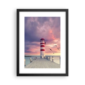 Poster în ramă neagră - Să ne întoarcem în port - 30x40 cm