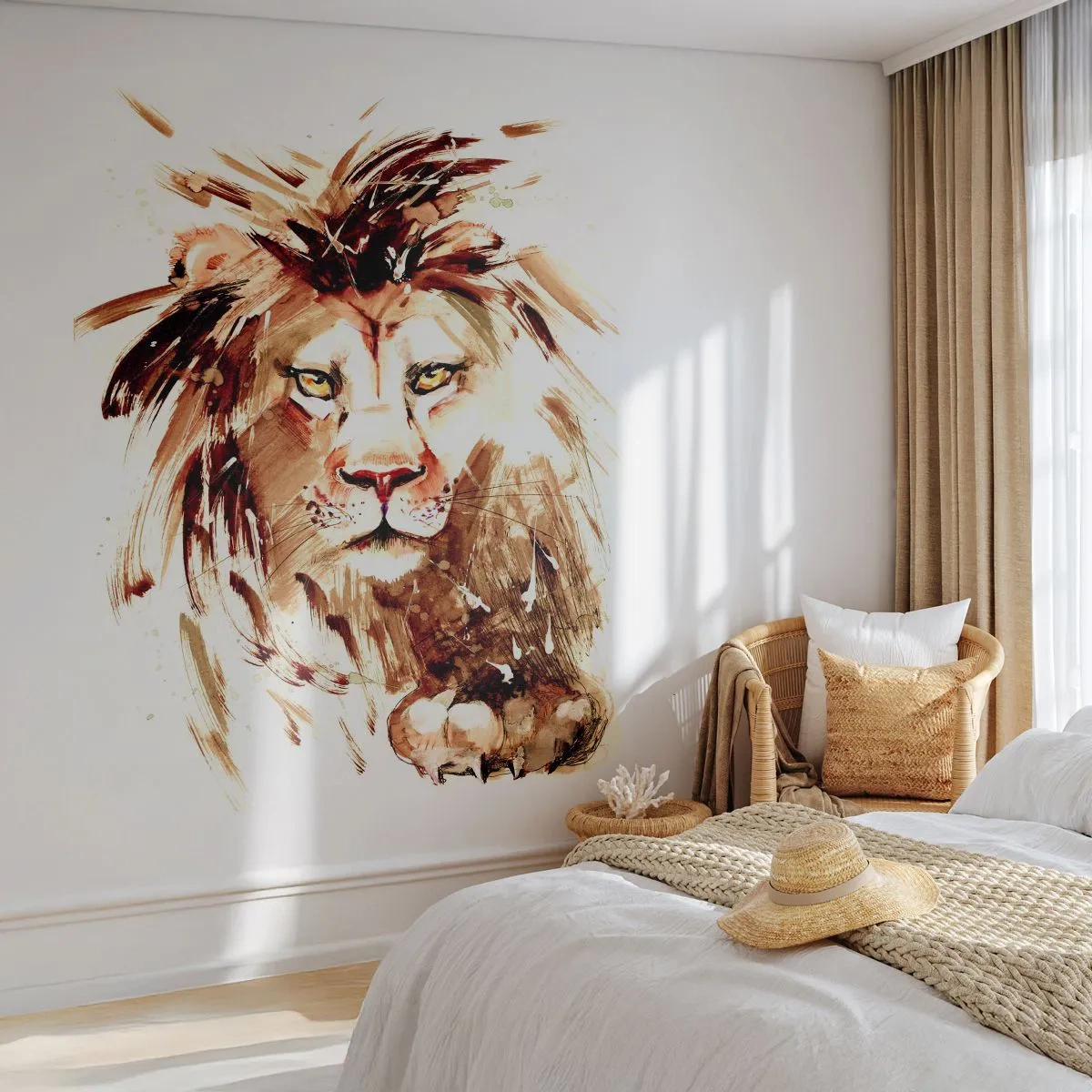 Tapet Autoadeziv Deluxe Sticker - Putere și demnitate - Animale, Leu, Abstracția - 250x175 cm