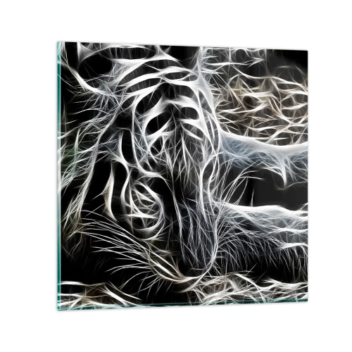 Tablou pe sticlă - Un studiu al lejerității felinelor - 30x30 cm