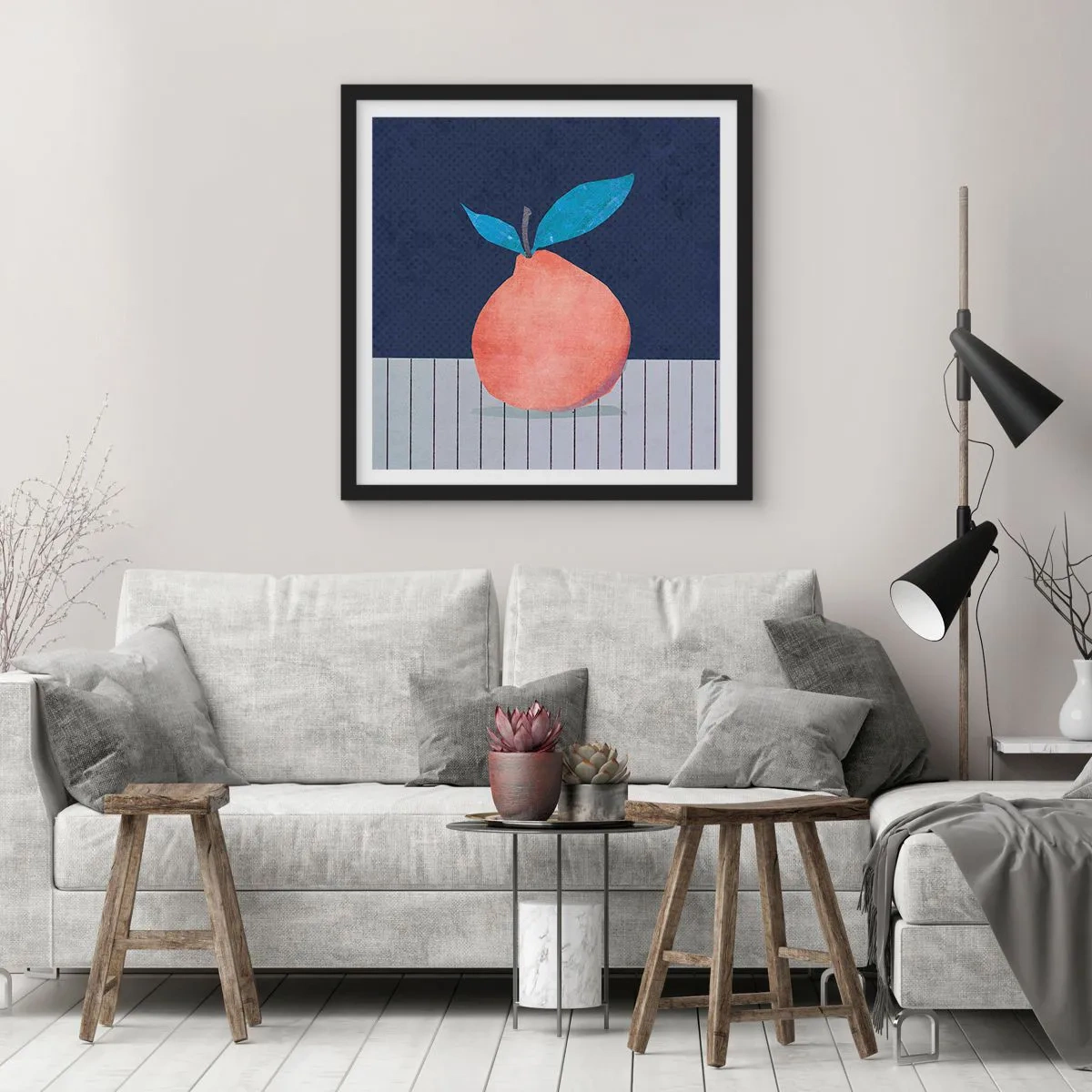 Poster în ramă neagră - Convexitate și plan - 50x50 cm