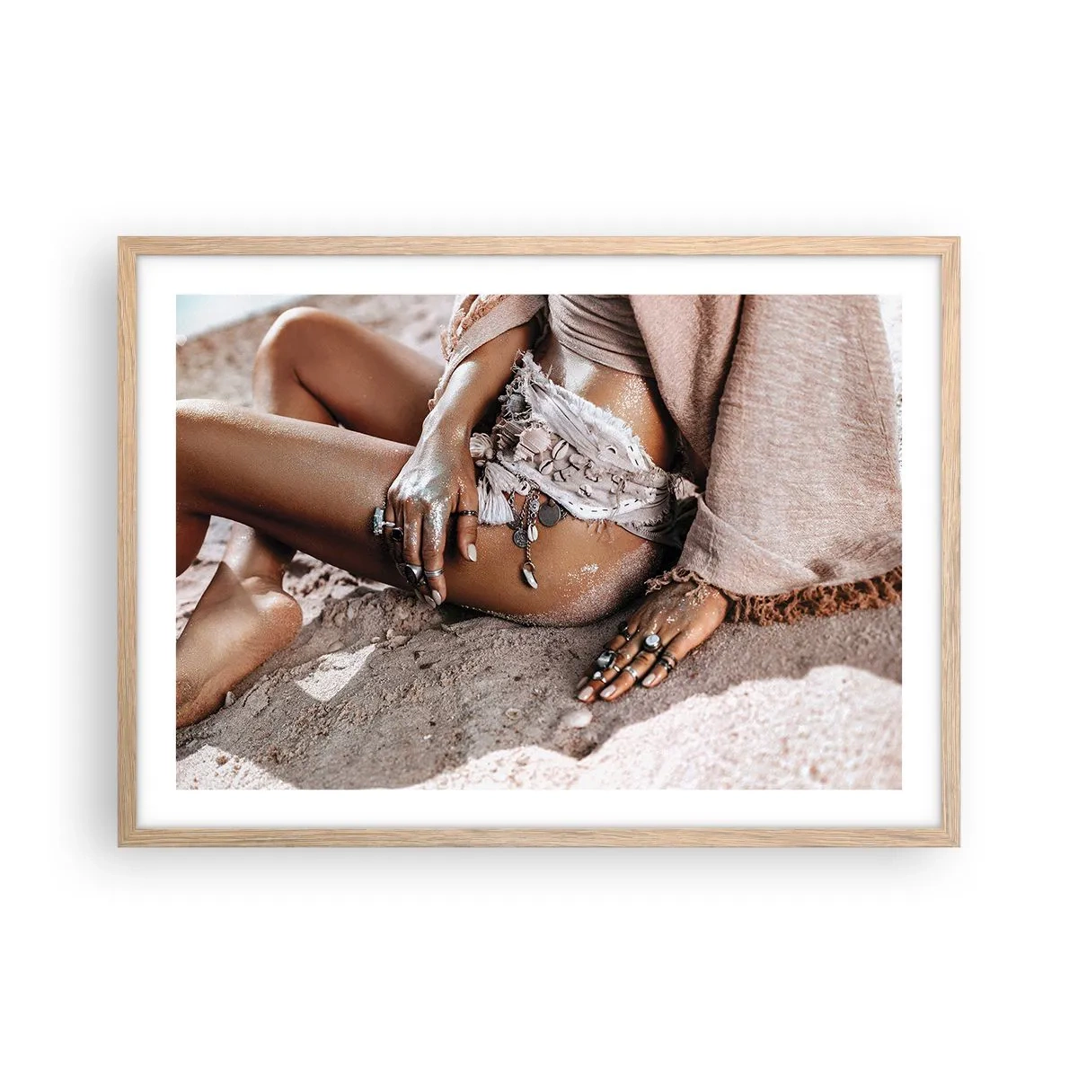 Poster în ramă de stejar deschis - Aruncată de valuri? - 70x50 cm