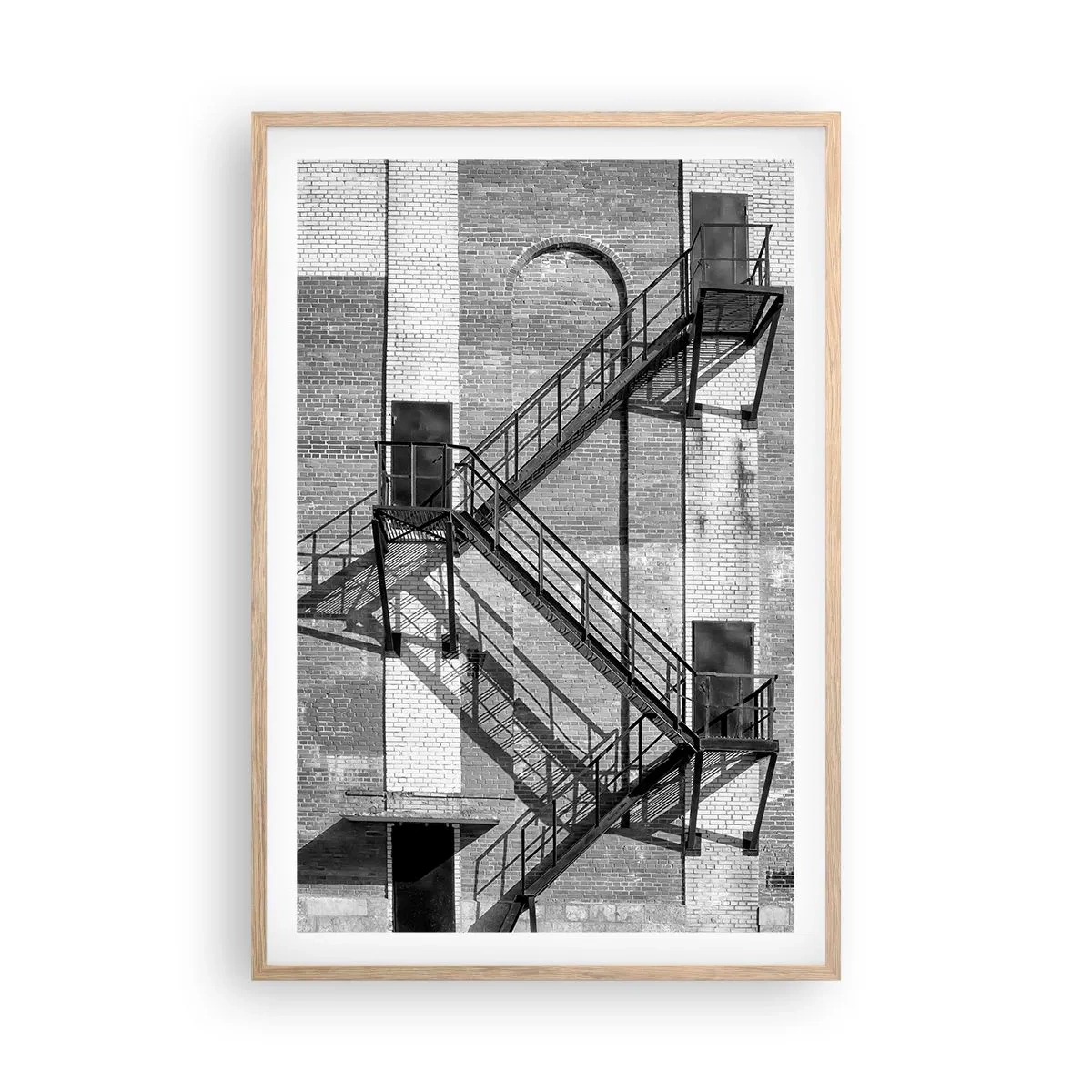 Poster în ramă de stejar deschis - Stil industrial - 61x91 cm
