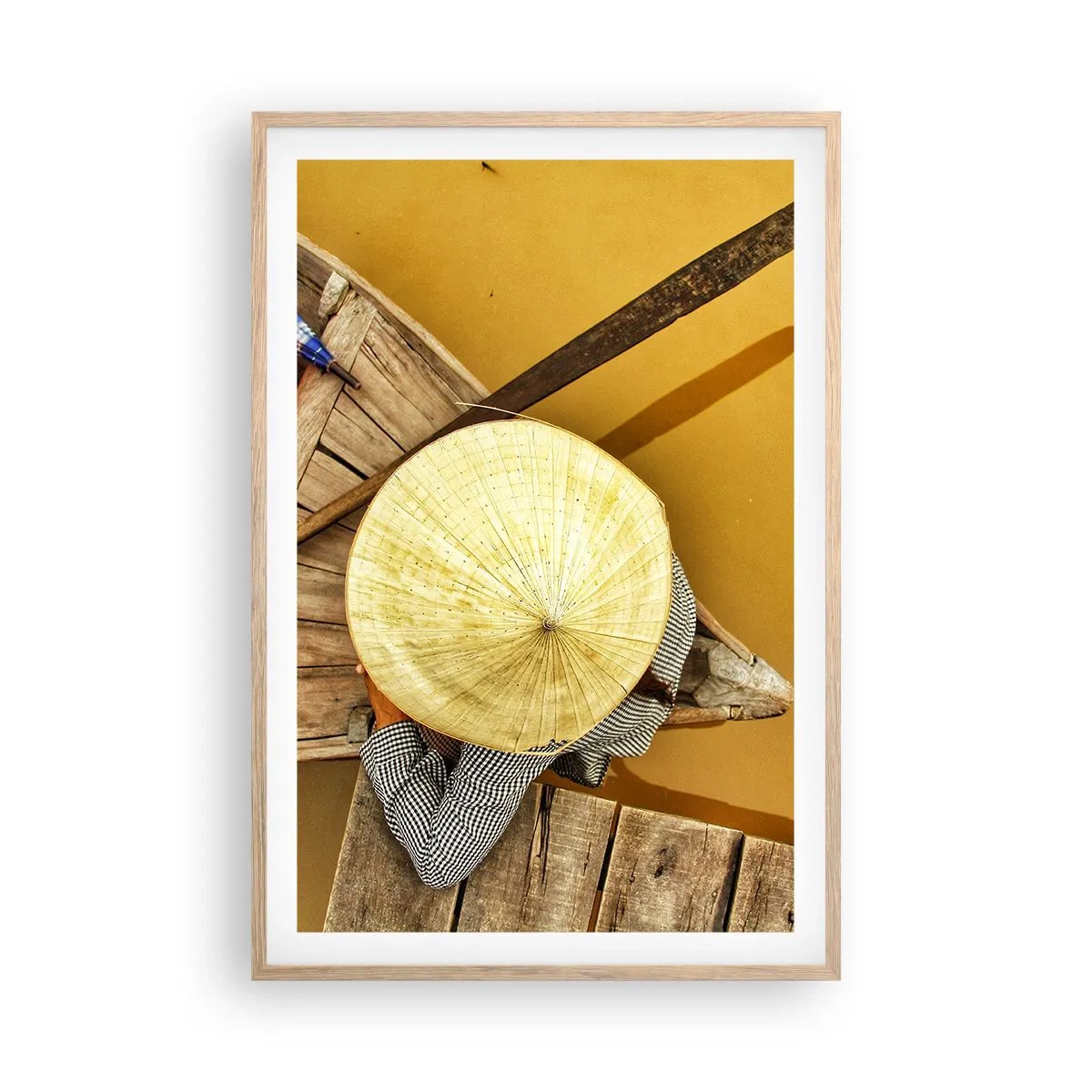 Poster în ramă de stejar deschis - Viața pe râul galben - 61x91 cm