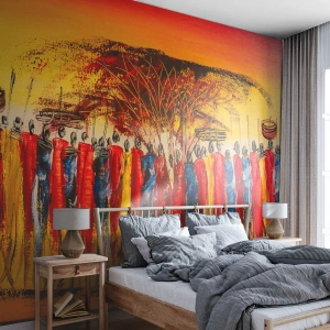 Tapet Premium Canvas - Acolo, acolo, acolo, acolo se duc - Bucată, oameni, Africa - 200x140 cm