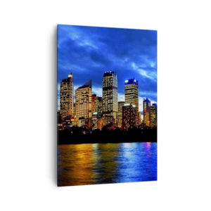 Tablou pe pânză - O noapte de lumini și culori - 70x100 cm