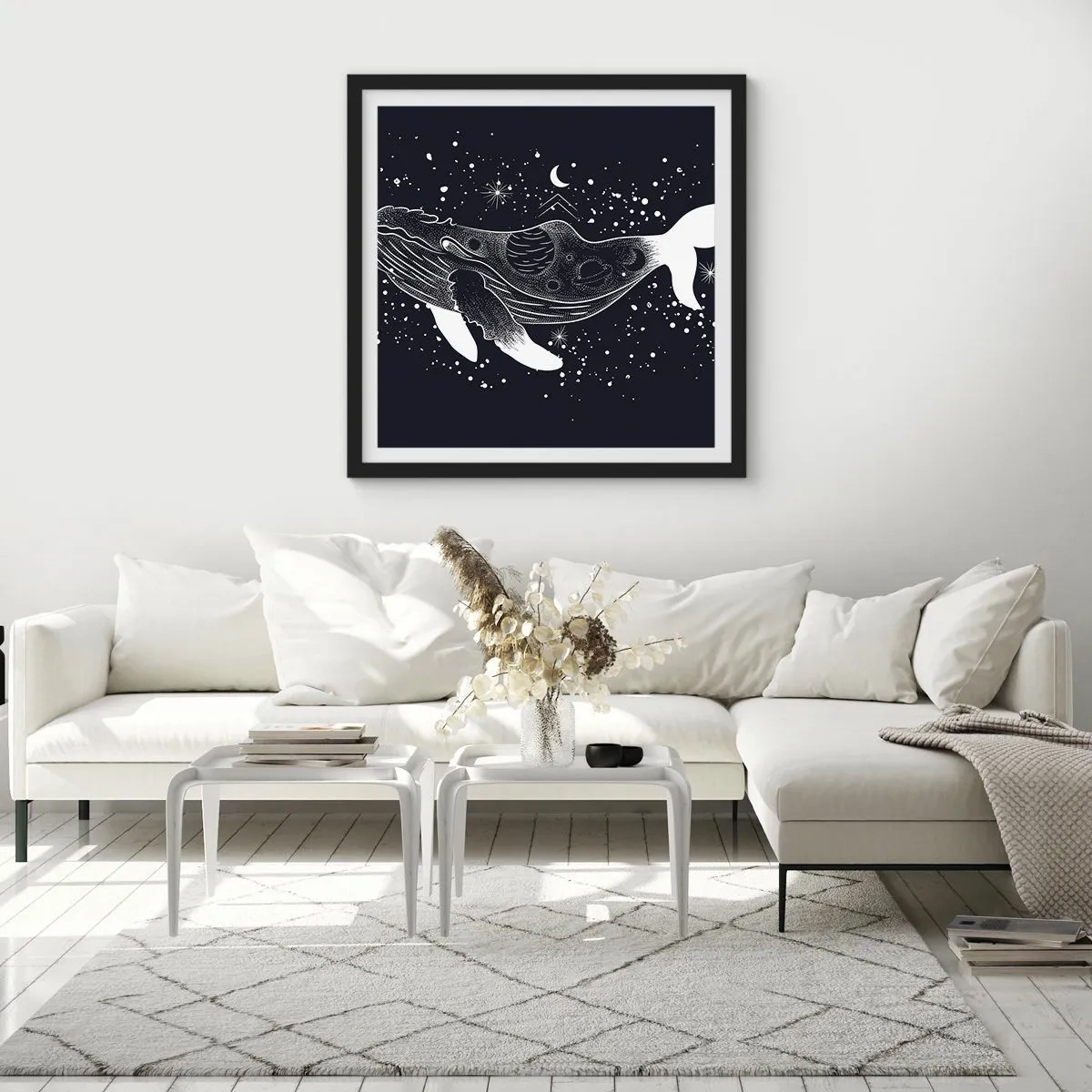 Poster în ramă neagră - În oceanul universului - 30x30 cm