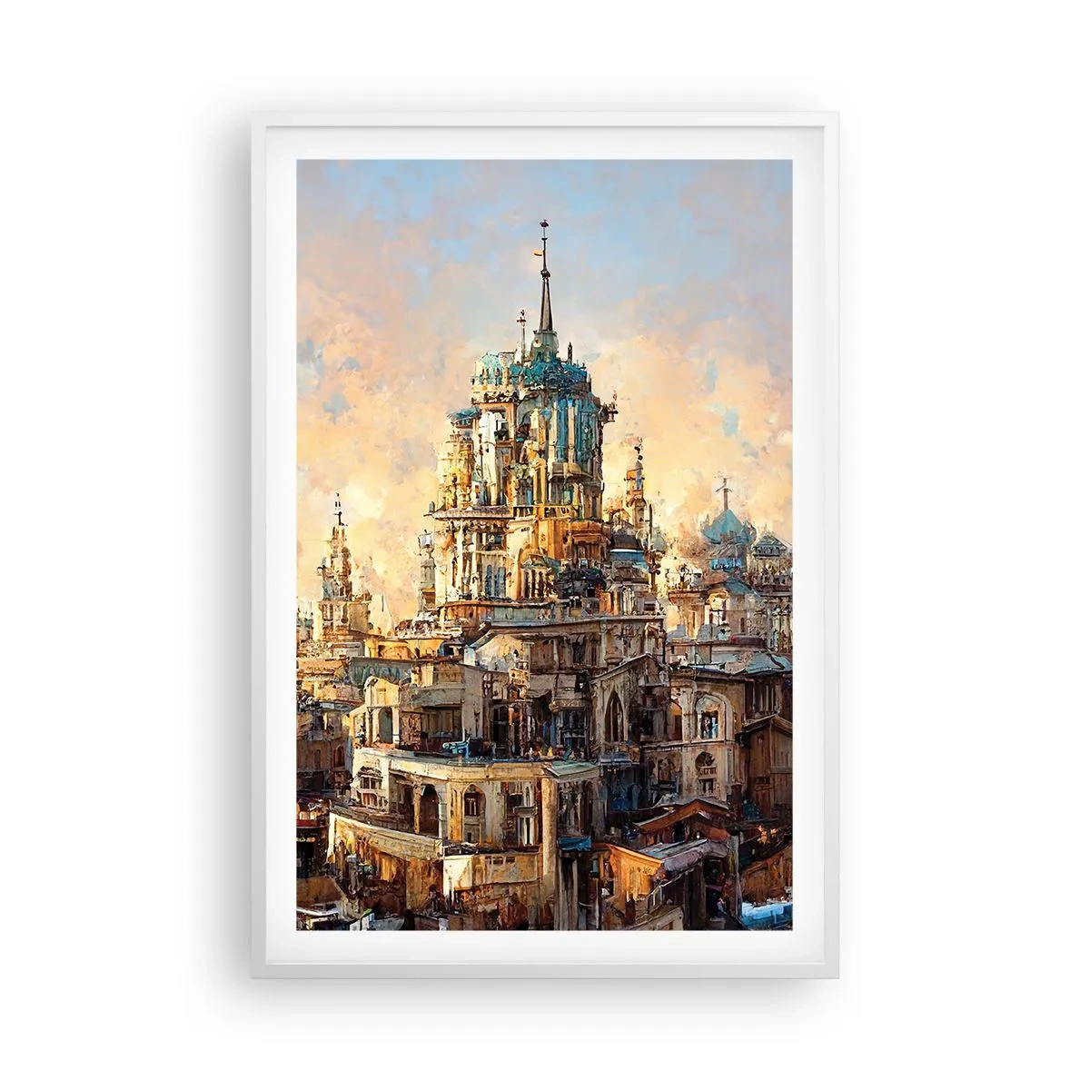 Poster în ramă albă - Orașul tuturor orașelor - 61x91 cm