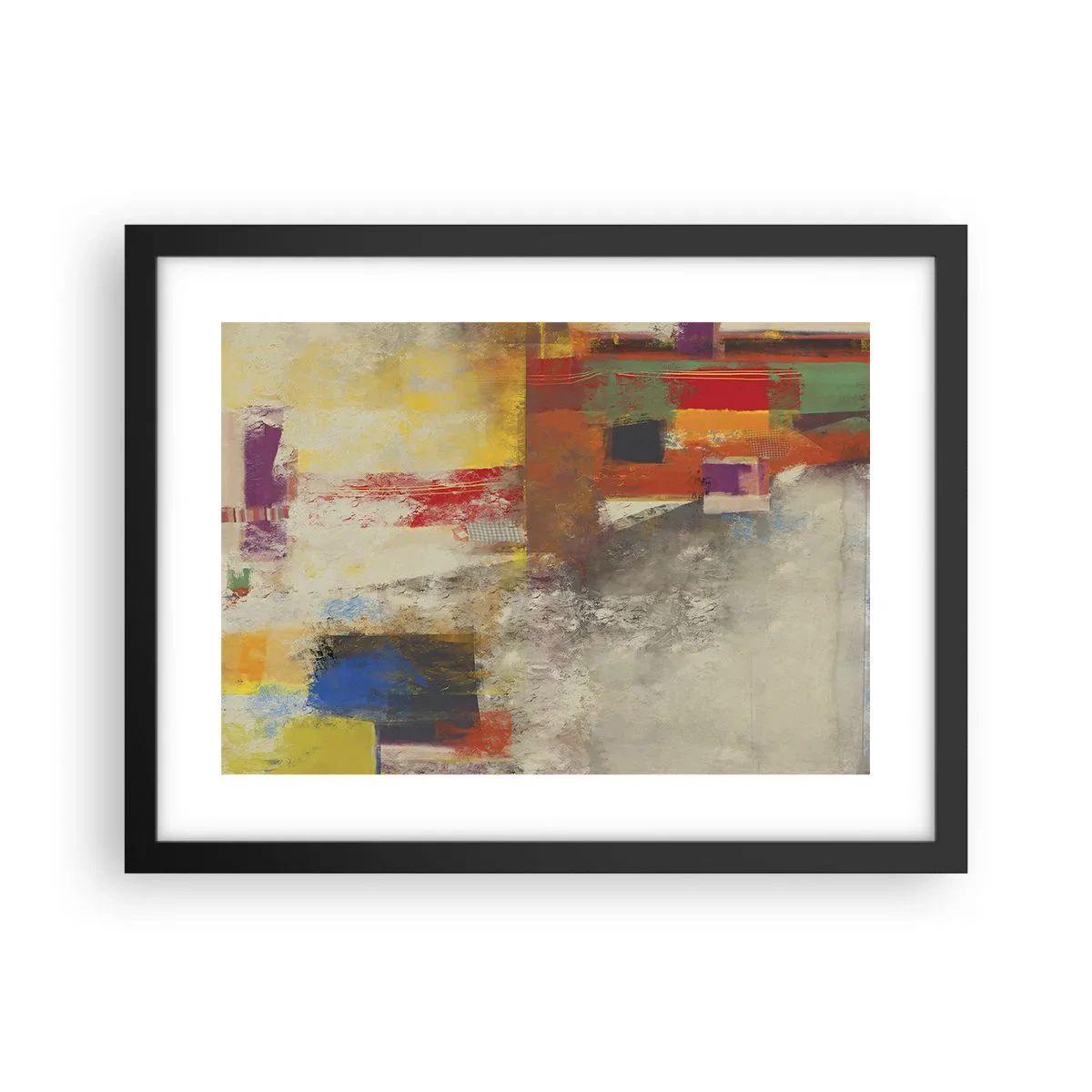 Poster în ramă neagră - Geometria culorilor - 40x30 cm