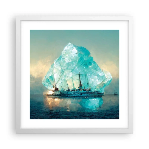 Poster în ramă albă - Diamant arctic - 40x40 cm