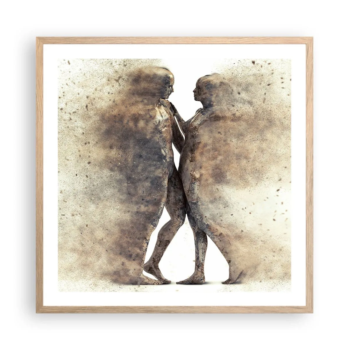 Poster în ramă de stejar deschis - Din praf s-au ridicat la iubire - 60x60 cm