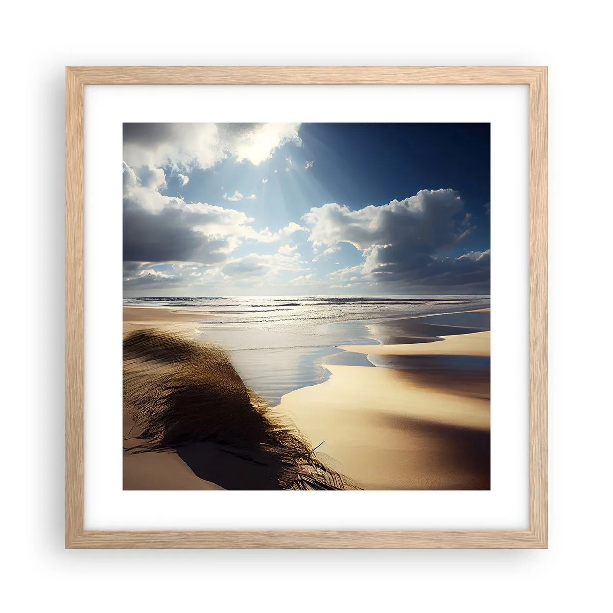 Poster în ramă de stejar deschis - Plajă sălbatică - 40x40 cm