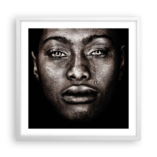 Poster în ramă albă - O singură lacrimă - 50x50 cm