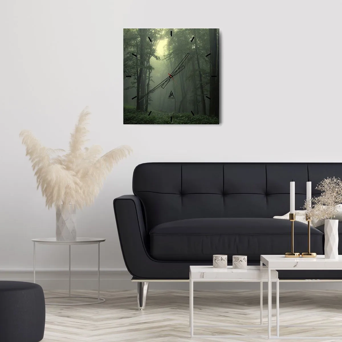 Ceas de perete - Ceas pe sticlă - Înainte să se trezească - 40x40 cm