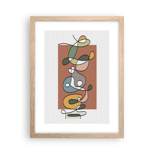 Poster în ramă de stejar deschis - Abstracție: un dans colorat - 30x40 cm