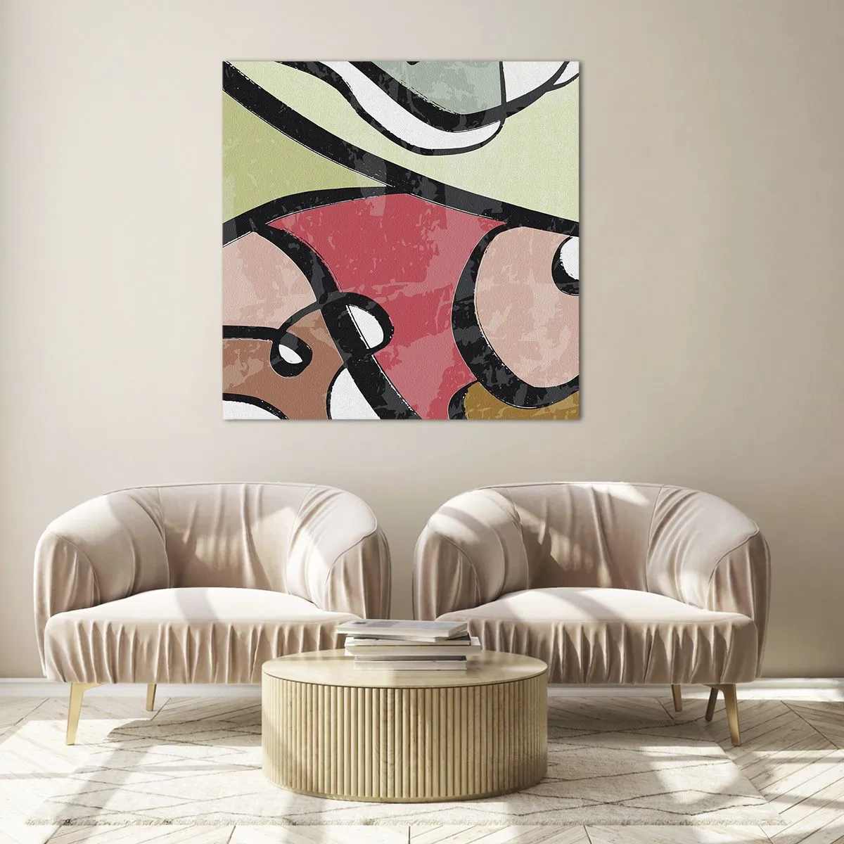 Tablou pe sticlă - Piruetă printre culori - 60x60 cm