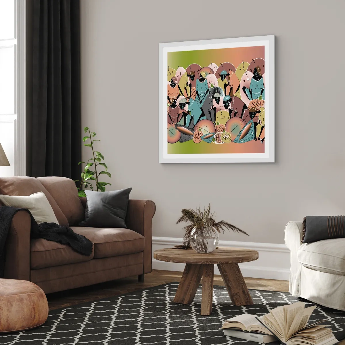 Poster în ramă albă - Sărbătoarea cea mare se apropie - 40x40 cm