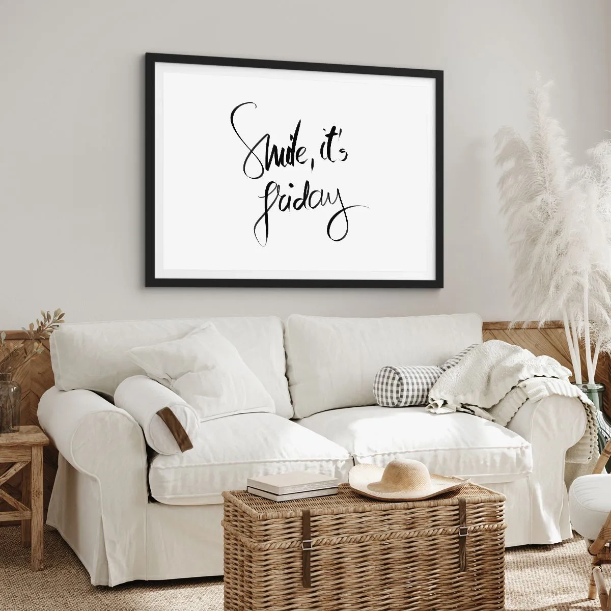 Poster în ramă neagră - Bucurie adevărată - 40x30 cm