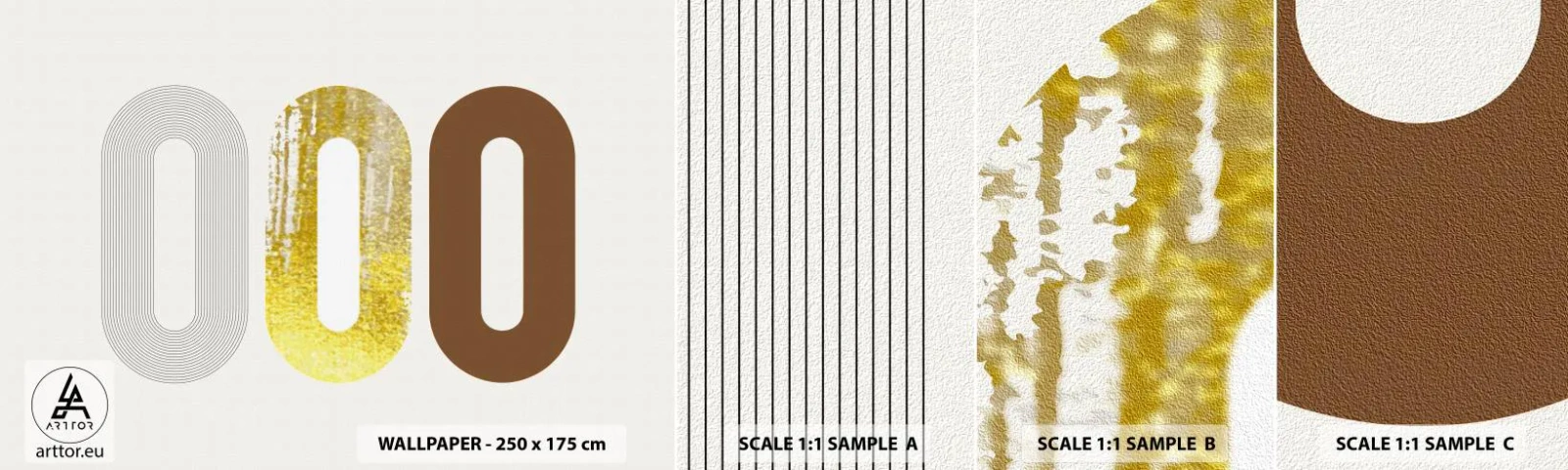 Mostră tapet autocolant Deluxe Sticker - Ooo! - Abstracția, Bucată, Model modern - 100x30 cm