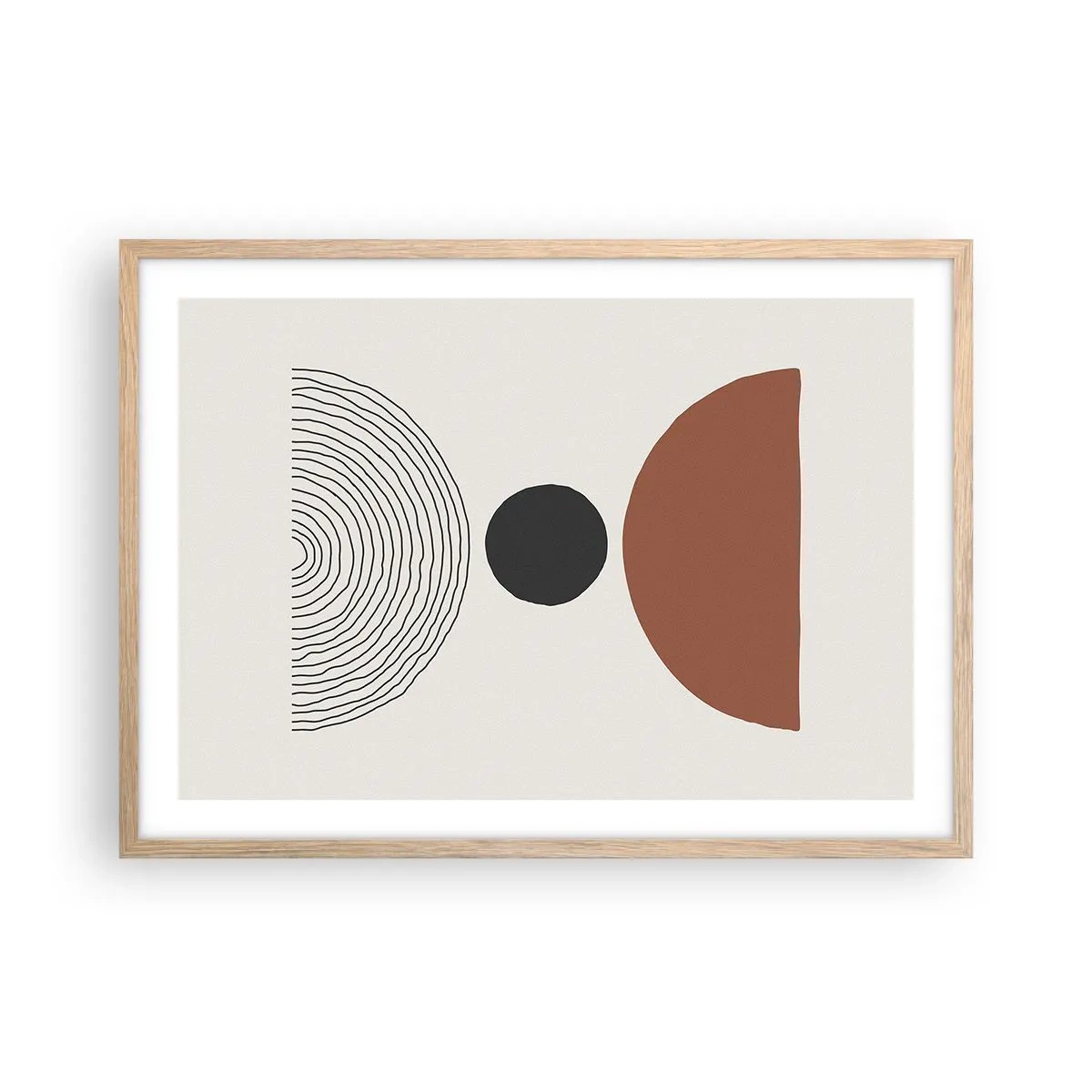 Poster în ramă de stejar deschis - În centrul atenției - 70x50 cm